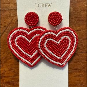 J. Crew heart earrings NWT